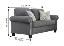 Bridgerton Fabric 2 Seater Sofa with Nail head